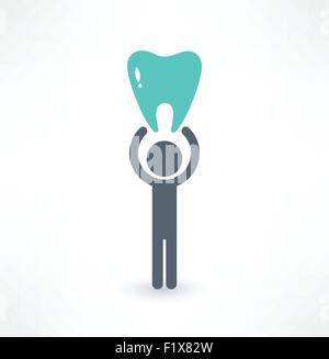L'homme et de l'icône de la dent. Concept médical. La conception de logo. Illustration de Vecteur