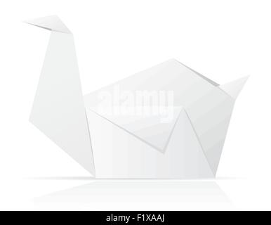 Papier origami swan vector illustration isolé sur fond blanc Illustration de Vecteur