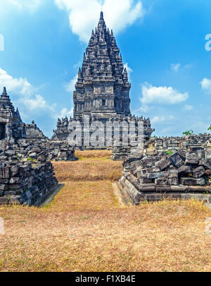 Sculpture de temple hindou de Prambanan, Yogyakarta, Java, Indonésie Banque D'Images