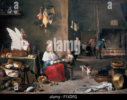 David Teniers le Jeune - Cuisine Intérieur Banque D'Images