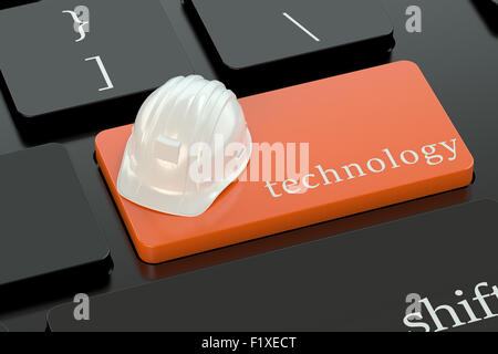 Technologie concept sur l'orange bouton clavier Banque D'Images