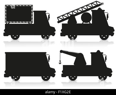 Location icon set silhouette noire vector illustration isolé sur fond blanc Illustration de Vecteur