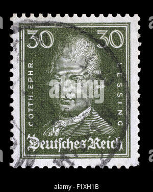 De timbres dans le Reich allemand montre image de Gotthold Ephraim Lessing, l'écrivain et philosophe, série, vers 1926 Banque D'Images