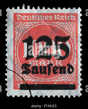 Timbres en Allemagne montre valeur numérique, vers 1923. Banque D'Images