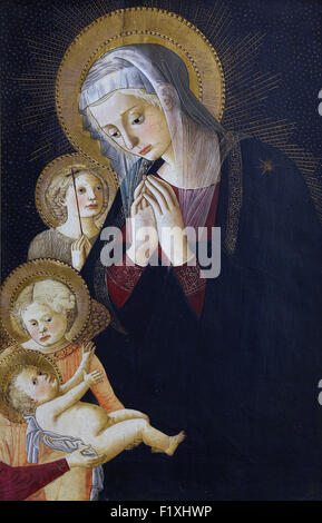 Pseudo Pier Francesco Fiorentino : Vierge à l'enfant, de Saint Jean et l'ange, vieux maîtres collecte, à Zagreb, Croatie Banque D'Images