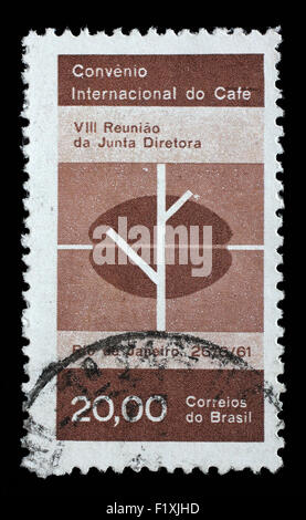 Timbres par le Brésil montre Café International Convention, Rio de Janeiro, vers 1961. Banque D'Images