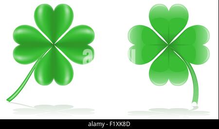 Lucky clover vector illustration isolé sur fond blanc Illustration de Vecteur