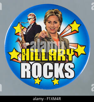 Un 2008, Mme Hillary Rodham Clinton, United States Presidential campaign campagne broche bouton bouton Banque D'Images