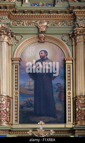 Saint François Xavier, retable de la Basilique du Sacré-Cœur de Jésus à Zagreb, Croatie le 28 mai, 2015 Banque D'Images