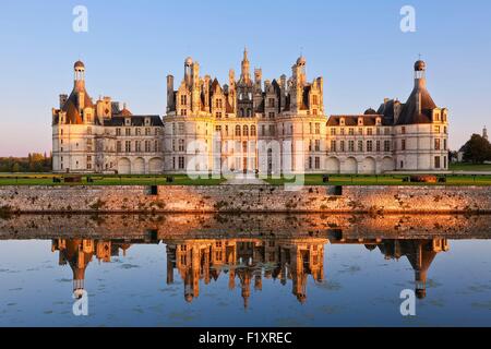 France, Loir et Cher, vallée de la Loire, Chambord, Château de Chambord, classé au Patrimoine Mondial par l'UNESCO, construit au 16ème siècle dans le style Renaissance,