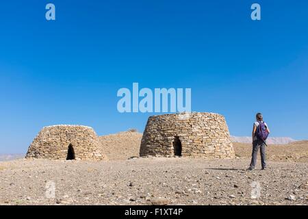 Sultanat d'Oman, gouvernorat d'Ad Dhahirah, Bat, Al Khutum siteslisted archéologique Al Ayn et au patrimoine mondial de l'UNESCO sont importantes nécropoles du 3ème millénaire avant J.-C. ; voici la ruche les tombes de Bat Banque D'Images