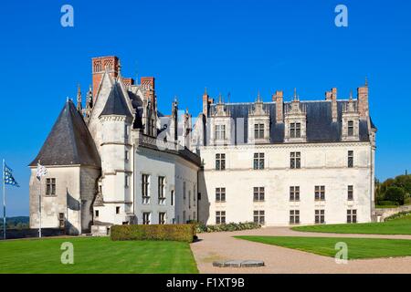 France, Indre et Loire, Vallée de la Loire classée au Patrimoine Mondial de l'UNESCO, Château d'Amboise Banque D'Images