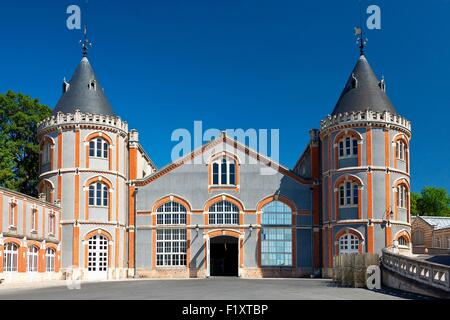 France, Marne, Reims, l'architecture de style Tudor au siège de Champagne Pommery Banque D'Images