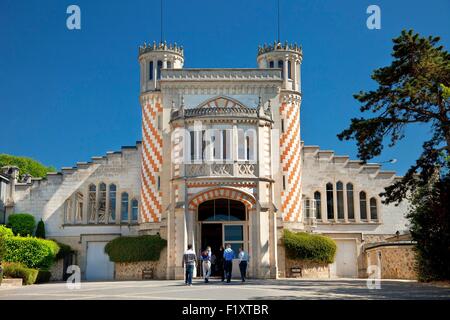 France, Marne, Reims, l'architecture de style Tudor au siège de Champagne Pommery Banque D'Images