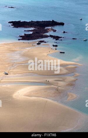 La France, de l'Ille et Vilaine, Côte d'Emeraude, Dinard, la marée de printemps du 21 mars 2015 (vue aérienne) Banque D'Images