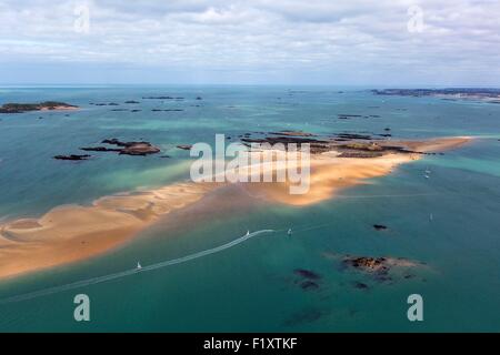 La France, de l'Ille et Vilaine, Côte d'Emeraude, Dinard, la marée de printemps du 21 mars 2015 (vue aérienne) Banque D'Images