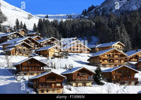 France, Haute Savoie, Le Grand Bornand, Chinaillon hamlet (1300m) Banque D'Images