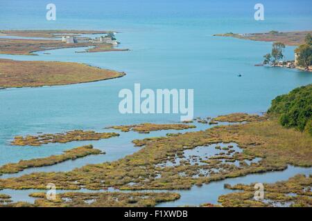 L'Albanie, lagon, Parc Kombetar Butrint Banque D'Images