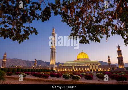 Oman, Muscat, Grande Mosquée Sultan Qaboos Banque D'Images