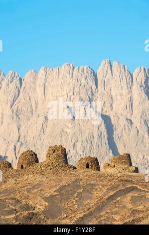 Sultanat d'Oman, gouvernorat d'Ad Dhahirah, Wadi Damm, Bat, Al Khutum siteslisted archéologique Al Ayn et au patrimoine mondial de l'UNESCO sont importantes nécropoles du 3ème millénaire avant J.-C. ; voici la ruche tombeau de Djebel Misht et Al-Ayn dans Banque D'Images