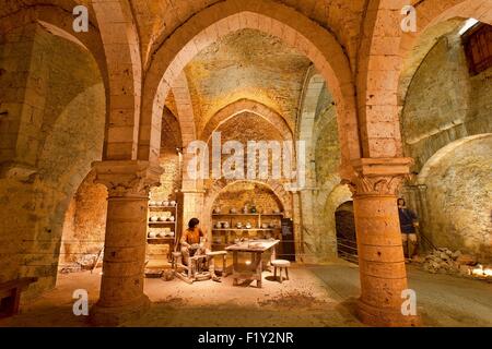 France, Seine et Marne, Provins inscrite au Patrimoine Mondial de l'UNESCO, Grange aux Dimes dans une maison du 13ème siècle transformé en musée Banque D'Images