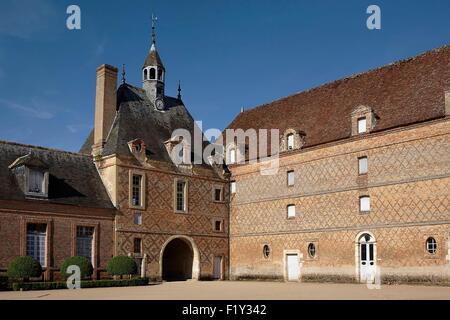 France, Loiret, la Bussière, Chateau de pêcheurs, cour Banque D'Images