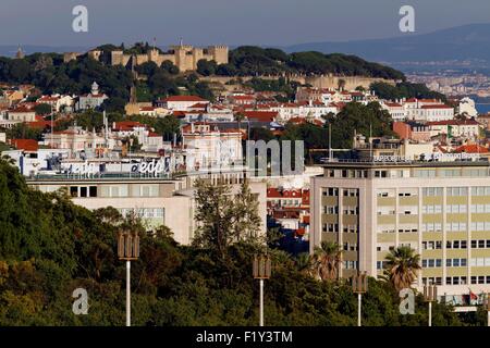 Portugal, Lisbonne, aperçu sur le Bairro do Castelo de la Parque Eduardo VII Banque D'Images