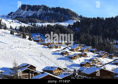 France, Haute Savoie, Le Grand Bornand, Chinaillon hamlet (1300m) Banque D'Images