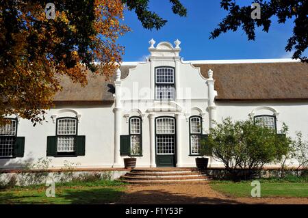 L'Afrique du Sud, Western Cape, sur la route des vins, le Franschhoek, Boschendal Wine Estate, manoir construit en 1812 Banque D'Images