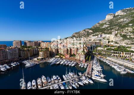 Principauté de Monaco, Monaco, Fontvieille, District de port de Fontvieille Banque D'Images