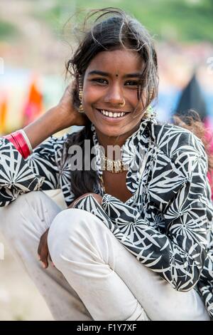 L'Inde, Rajasthan, Baneshwar, la foire annuelle de tribus Bhil est à la fois une ancienne, juste une fête religieuse et d'un carnaval Banque D'Images