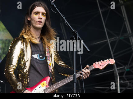 Nile Marr de l'homme a fait jouer de la guitare au Festival 2015 victorieux. Banque D'Images