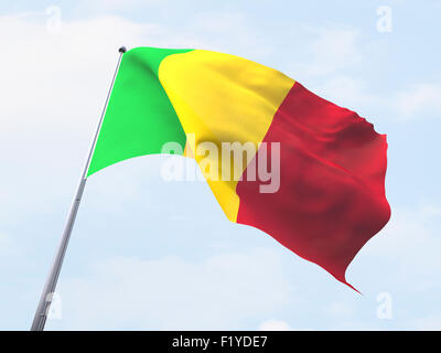 Mali flag flying sur ciel clair. Banque D'Images