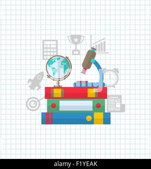 Ensemble de l'éducation Télévision Icônes simples colorés Illustration de Vecteur