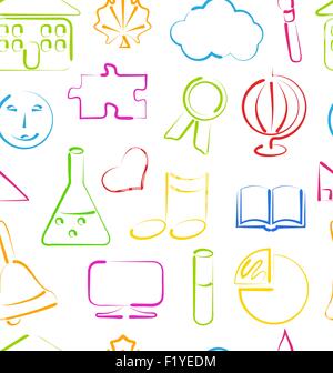 Fond d'écran transparent avec des objets de l'école Illustration de Vecteur