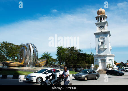 Le Queen Victoria Memorial Clock Tower, Penang, Malaisie. Banque D'Images