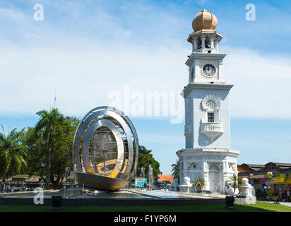 Le Queen Victoria Memorial Clock Tower, Penang, Malaisie. Banque D'Images