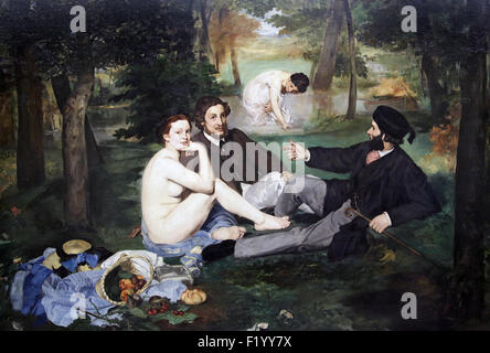 Déjeuner sur l'herbe, le jeune sur l'herbe 1863 par Edouard Manet 1832-1883 Banque D'Images