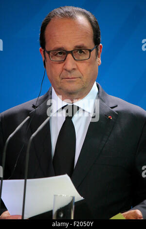 François Hollande - Treffen des 'Table ronde européenne des industriels, ERT' Bundeskanzleramt, 1. Juni 2015, Berlin. Banque D'Images