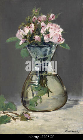 Edouard Manet - Moss Roses dans un vase Banque D'Images