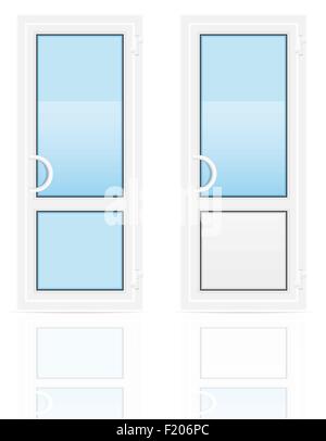 Portes en plastique transparent vector illustration isolé sur fond blanc Illustration de Vecteur