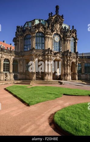 Allemagne, Saxe, Dresde, le palais Zwinger, Glockenspiel Pavilion. Banque D'Images