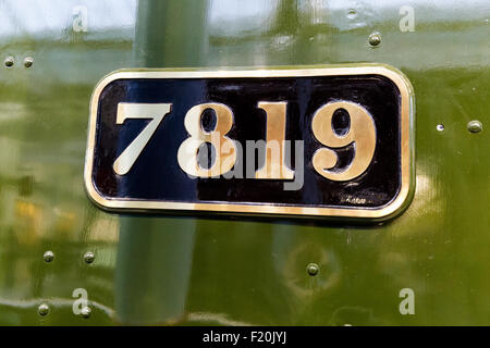 7819 Hinton manoir construit en 1939 est une grande partie de locomotives de chemin de fer de l'ouest du Manoir de la classe. Vieux Chemin de fer de Swindon works. La Grande-Bretagne Banque D'Images