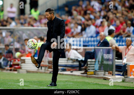 L'Espagne, Madrid:Atletico de Madrid, l'entraîneur argentin Diego Pablo Simeone lors de la Ligue espagnole 2015-2016 Banque D'Images