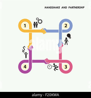 Résumé modèle de conception de poignée de signer. Business concept créatif. Banque D'Images