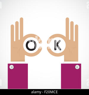 Ok part signe. Vision d'affaires et de concept. Logo de l'entreprise symbole ok,icône. Modèle de conception de logo création Banque D'Images