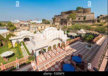 L'Inde, Rajasthan, Shahpura, le luxueux hôtel Shahpura Haveli Banque D'Images