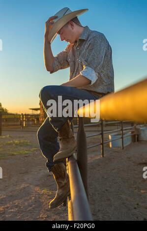 United States, Arizona, Tucson, White Stallion Ranch, cow boy Banque D'Images