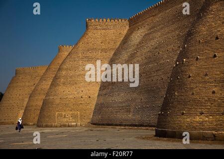 L'Ouzbékistan, Boukhara, inscrite au Patrimoine Mondial de l'UNESCO, les murs Banque D'Images