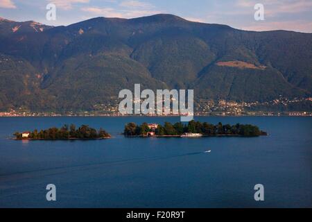 La Suisse, le Lac Majeur, le Tessin, Locarno, îles de Brissago Banque D'Images